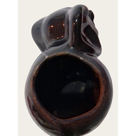 Vintage Black Ceramic Elephant Planter No cracks - Picture 3 of 9